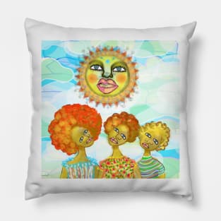 The Sun and the Afro Soul Sisters Pillow