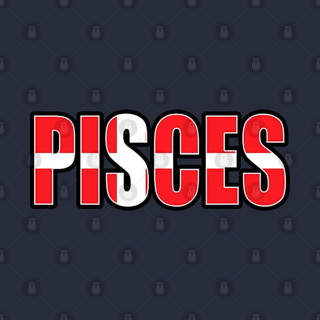 Pisces Danish Horoscope Heritage DNA Flag by Just Rep It!!