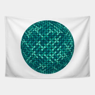 Metaballs Pattern Sphere (Teal) Tapestry