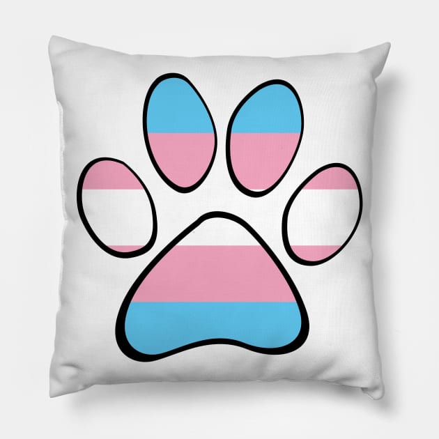 Transgender Pride Paw Pillow by HyperOtterDesigns