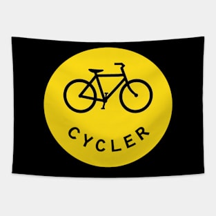 cycling cycler yellow circle Tapestry