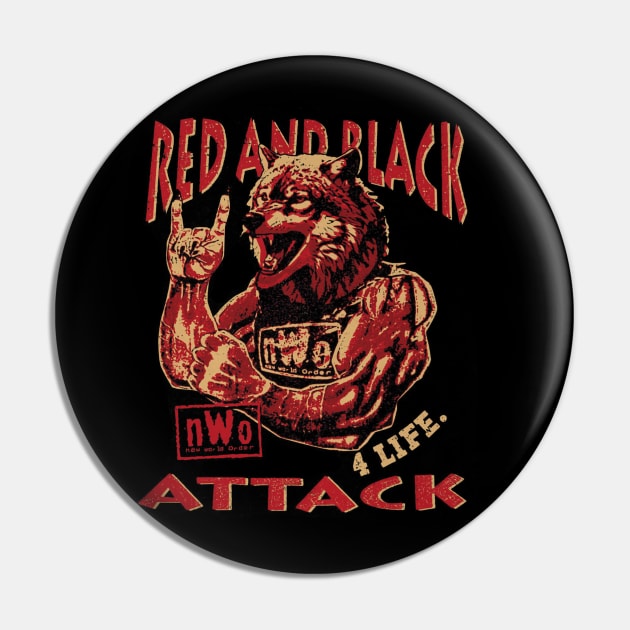 nWo Red And Black Attack Pin by MunMun_Design