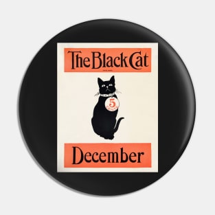 Art deco style The Black Cat poster print with December written on the bottom. Pin