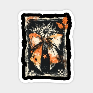 Vintage Halloween Bow Distressed Retro Gothic Creepy Cute Design Magnet