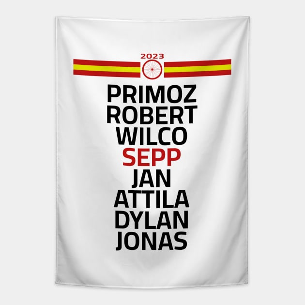 Sepp Kuss Team Victory La Vuelta 2023 Tapestry by p3p3ncil