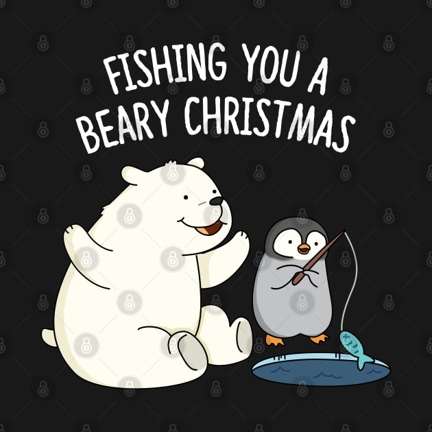 Fishing You A Beary Christmas Cute Polar Bear Pun by punnybone