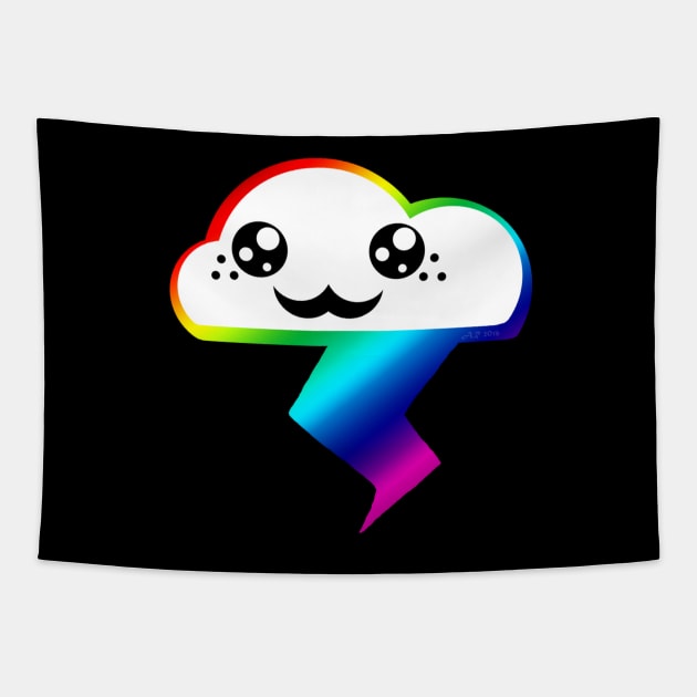 Happy Rainbow Cloud Tapestry by Not Meow Designs 