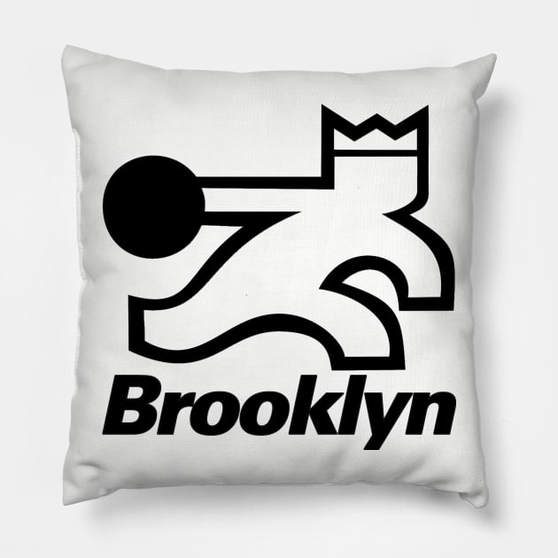 Retro Brooklyn Bowling Logo Pillow by Pop Fan Shop