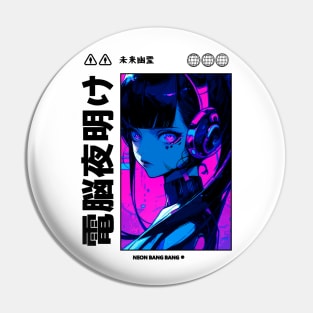 Cyberpunk Anime Cyborg Girl Japan Streetwear Japanese Manga Aesthetic Pin