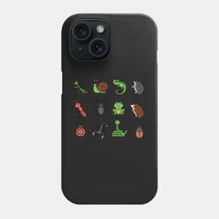 Cute insects and reptiles in zen mode Phone Case