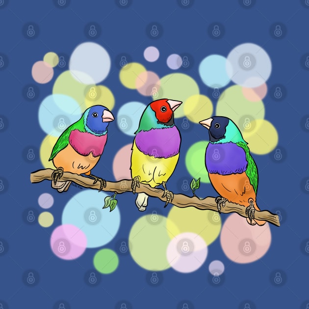 Gouldian finch birds by doodletokki