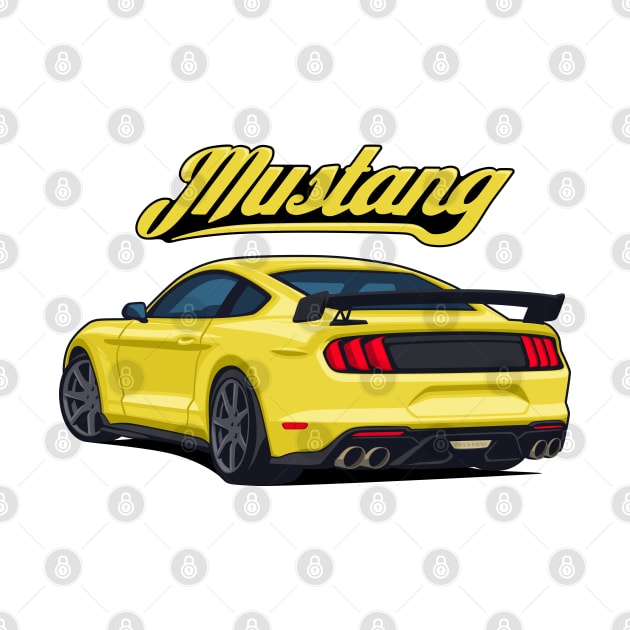 Rear Car Mustang yellow by creative.z