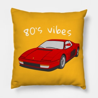 vintage ferrari car 80s Pillow