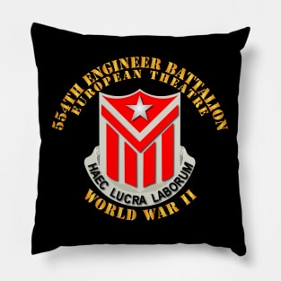 554th Engineer Battalion w WWII Txt Pillow