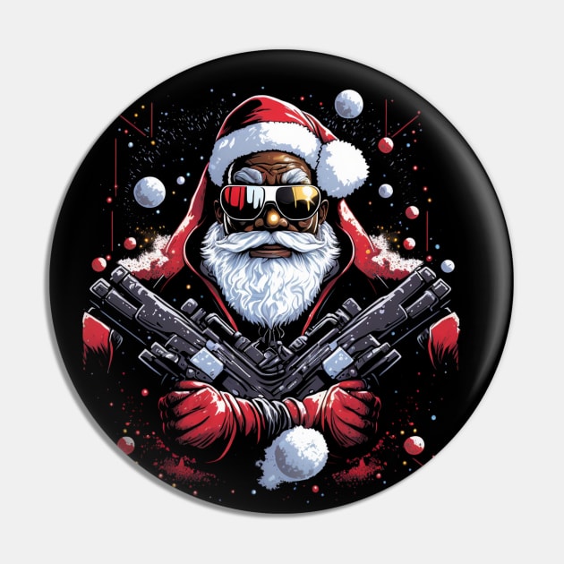 Hood Santa, Black Santa, Afro Santa, Black Christmas Pin by UrbanLifeApparel