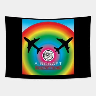 aircraft engineering, aerospace, turbine, logo Tapestry