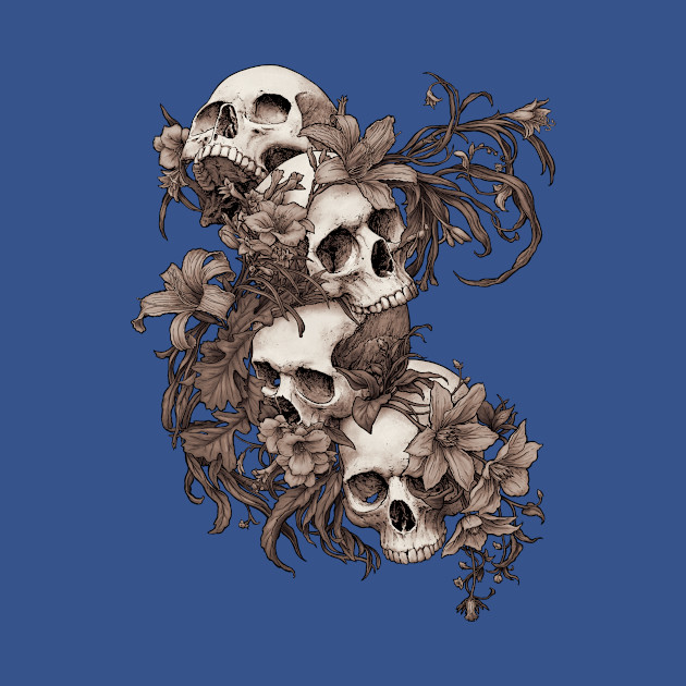 Garden of Skulls -sepia - Skulls - T-Shirt