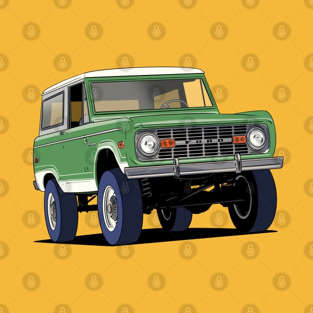 Green Ford Bronco Truck by Webazoot