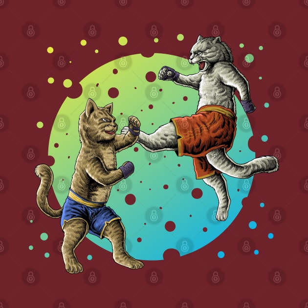 fighting cats by Mako Design 