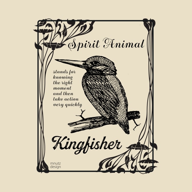 Spirit Animal - Kingfisher - black by mnutz