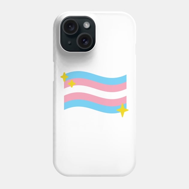 Trans Pride Flag Sparkle Emoji Phone Case by lavenderhearts