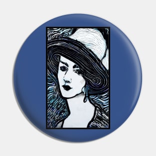 Her Summer Hat On A Rainy Day Pin