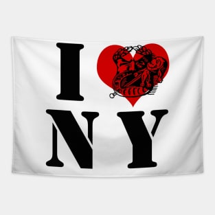 I Love NY drama face Tapestry