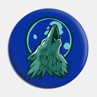 Wild Wolf Howling At The Moon Pin