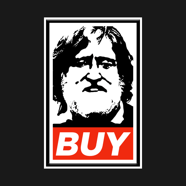 Gabe Newell Steam Sale Buy Poster Design Obey by Kaamalauppias