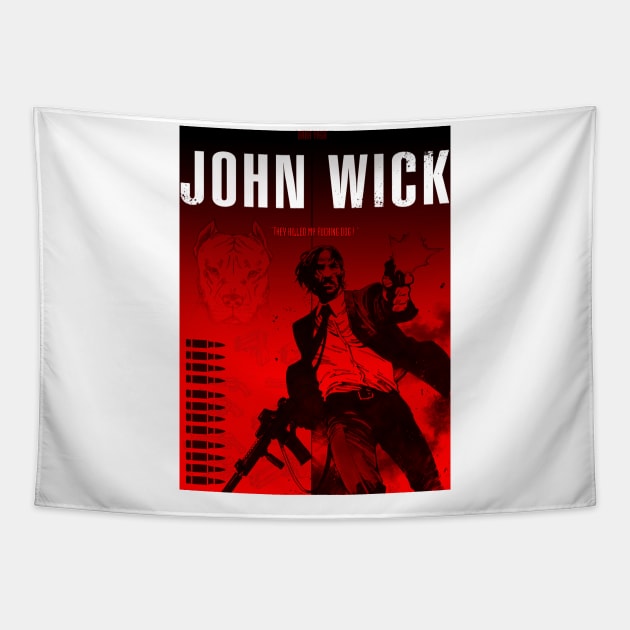 John wick minimalist artwork Tapestry by retromegahero