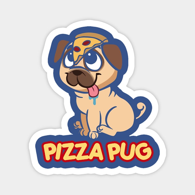 pizza pug dog 1 Magnet by trahaubayshop