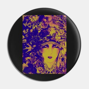 VIOLET YELLOW FLORAL ART DECO FLAPPER COLLAGE POSTER PRINT Pin