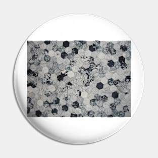 Gray and black hive printed textile Pin