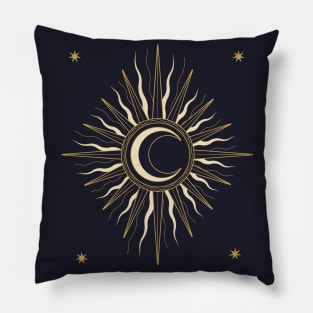 Golden Moon and Sun Astrology Pillow