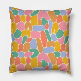 Colorful abstract shapes pattern in vivid tones Pillow