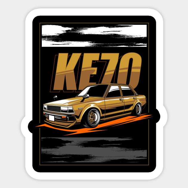 Toyota Corolla Dx Ke 70 Automotive Apparel Sticker Teepublic Uk