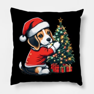 Beagle Dog Christmas Pillow