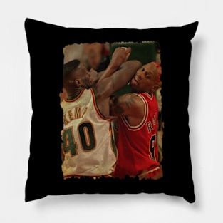 Shawn Kemp vs Dennis Rodman Vintage Pillow