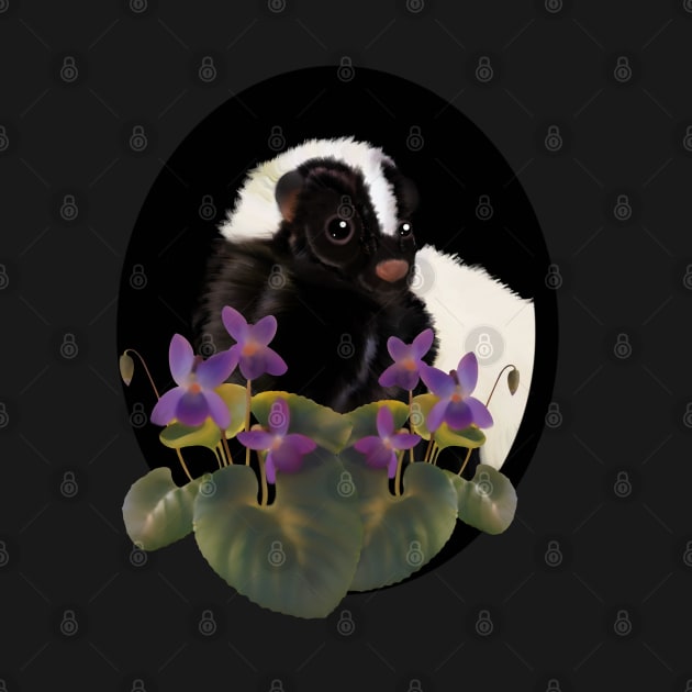 Skunk & Pansies by C. M. Manfredi’s Emporium of Wonders 