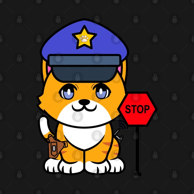 Funny orange cat police by Pet Station