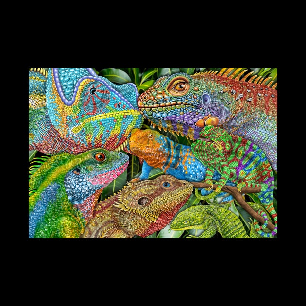 Reptile Collage by Tim Jeffs Art