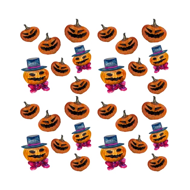 Halloween Pumpkin Heads Pattern by ZeichenbloQ