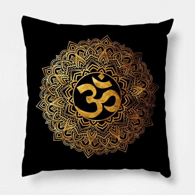 'Sacred Gold Mandala Spiritual Yoga' Awesome Yoga Gift Pillow by ourwackyhome