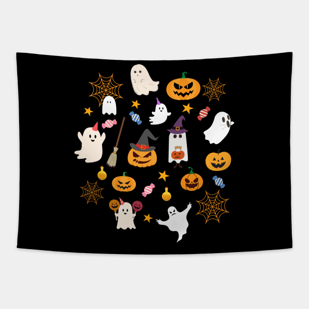 Halloween Face Mask, Happy Hallween For kids, Haloween ghost Face Mask for Kids. Tapestry by DakhaShop