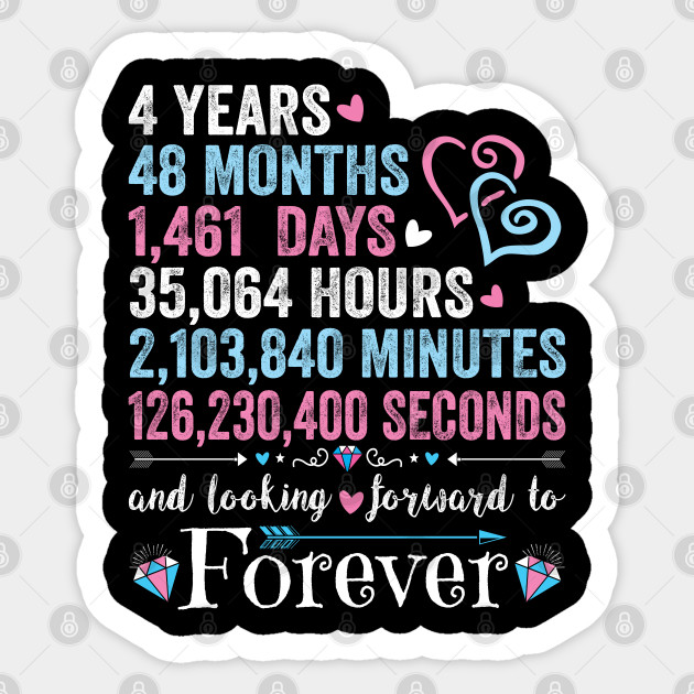 4th Wedding Anniversary Shirt Matching Couple 4 Years Wedding Marriage Gift For Husband And Wife 4th Wedding Anniversary Sticker Teepublic