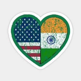 Indian American Heart in a Vintage Distressed Style Magnet