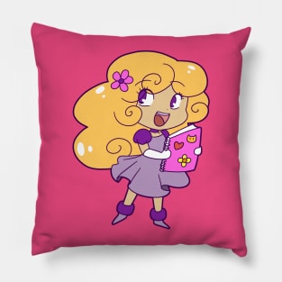 Curly Blonde Girl Pillow