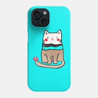 cat, flower, smile,cute,cat lover Phone Case