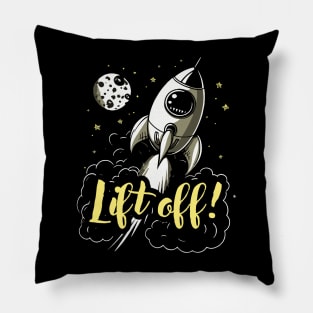 Lift Off! || Rocket Flying into Space Pillow