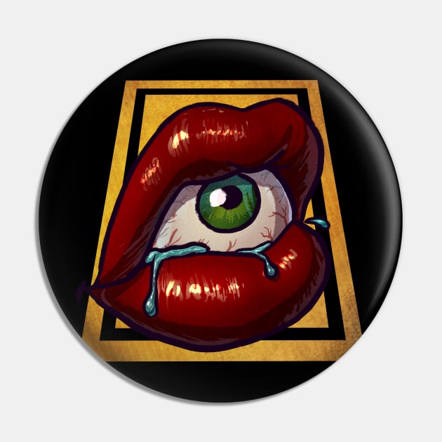 Red Lip Service Pin by OssuanArt